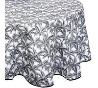 Atmosphera - Nappe Anti-Tache Palmier - Gris foncé - D180 cm