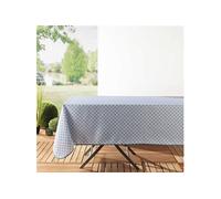 Nappe antitache rectangulaire - 150 x 240 cm - Motifs graphiques vert canard, blanc et brique Vert