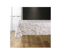 Nappe antitache rectangulaire 150x240 cm - Feuilles Beige
