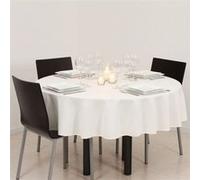 Nappe anti-tâche ""Lallie"" blanc ivoire D180cm - Atmosphera Créateur d'intérieur