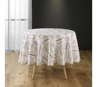 Nappe ronde (0) 180 cm polyester imprime alma Naturel