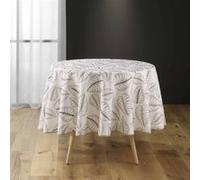 Nappe ronde (0) 180 cm polyester imprime alma Naturel