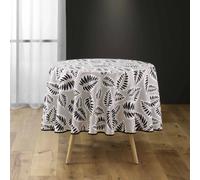 douceur d'intérieur, Nappe Ronde (Diamètre 180 cm) Alma Noir, Polyester Imprimé