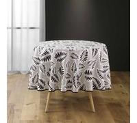 douceur d'intérieur, Nappe Ronde (Diamètre 180 cm) Alma Noir, Polyester Imprimé