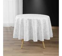 Douceur d'Intérieur, Nappe Ronde (Ø 180 cm) Lonigold Naturel, Polyester Imprimé Métallisé