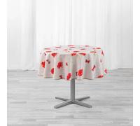 Douceur d'Intérieur Nappe ronde Sweet Poppy Antitache Polyester imprimé Ø 180 cm Rouge