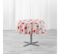 douceur d'intérieur, Nappe Ronde (Diamètre 180 cm) Sweet Poppy, Polyester Imprimé