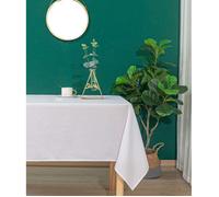 Nappe antitache unie Blanche rectangulaire 145 x 240 cm - Blanc -