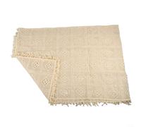 Nappe au crochet vintage 140 x 100 cm, housse en dentelle de coton blanche, design brodé élégant, tissu de protection lavable pour salle à manger, décoration de mariage, jardin (140 x 200 cm)