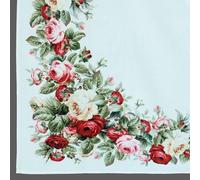 Nappe avec motif de roses, 100% polyester, diamètre 150 cm