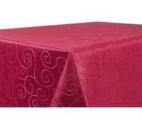 Nappe BEAUTEX à motifs damassés - Nappe sans repassage - Nappe résistante aux taches et facile d'entretien - Carrée 130 x 300 cm, bordeaux