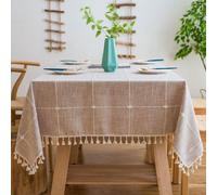 Nappe beige en coton et lin