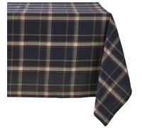 Nappe carré 100% coton 160x160 cm LUEUR D'HIVER Bleu carreaux
