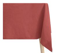 Nappe carré 100% coton lavé 160x160 cm HONO rose pêche finition point bourdon