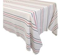 Nappe carré 160x160 cm HOSHI en coton fil teint à rayures rose Pêche