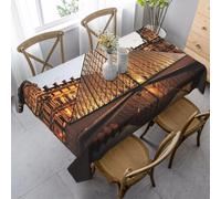 Nappe Carrée 140x140 cm Motif Paris 3D Nappe de Table Architecture Urbaine Tissu Polyester Anti-Taches pour Intérieur Extérieur Jardin Cuisine et Fête 7758v