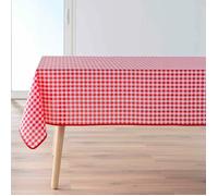 Nappe carree 150 x 150 cm polyester fils teints vichy Rouge