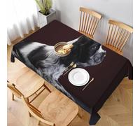 Nappe Carrée 150x150 cm Motif épagneul Springer 3D Nappe de Table Chien Tissu Polyester Anti-Taches pour Intérieur Extérieur Jardin Cuisine et Fête 7608v