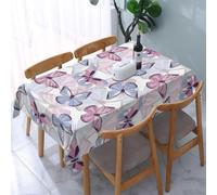 Nappe Carrée 150x150 cm Motif Papillon 3D Nappe de Table Papillon Tissu Polyester Anti-Taches pour Intérieur Extérieur Jardin Cuisine et Fête 7641v