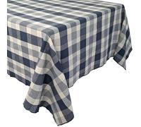 Nappe carrée 160x160 cm NESS en coton fil teint à carreaux noir caviar