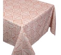 Nappe carrée 170x170 cm imprimée 100% polyester BOHO géométrique marron sienne