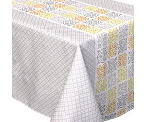 Nappe carrée 170x170 cm imprimée 100% polyester CARO géométrique gris