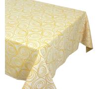 Nappe carrée 175x175 cm Jacquard 100% coton SPIRALE jaune citron