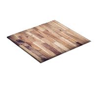 Nappe carrée, nappes carrées à grain de bois brun, nappe ajustable en polyester imperméable, housse de table à carte antidérapante avec bord élastique pour table carrée de 40 "x 40", Style 1