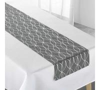 Nappe & Chemin de Table Elipsa 140x250cm Gris & Argent