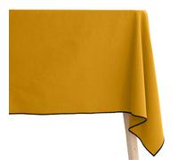 Nappe coton 160x200 cm HONO jaune Curry finition point bourdon