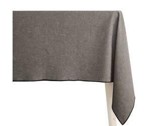 Nappe coton 160x200 cm HONO marron Schiste finition point bourdon