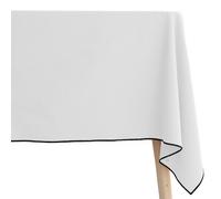 Nappe coton 160x250 cm HONO blanc Naturel finition point bourdon