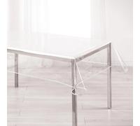 Nappe cristal rectangle 140 x 240 cm pvc uni 15/100e garden/biais Blanc