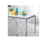 Nappe cristal rectangle 140 x 240 cm pvc imprime 15/100e paillettes Argent
