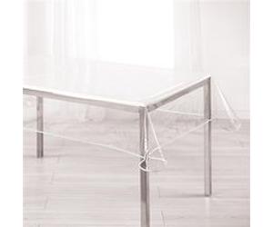 Nappe cristal rectangle 140 x 240 cm pvc uni 15/100e garden/biais Blanc Blanc G