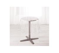 Nappe cristal ronde (0) 180 cm pvc uni 15/100e garden/biais Blanc