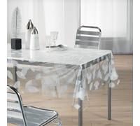 Nappe - Cristal transparent rectangle - 140 x 240 cm - Feuille blanche