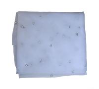 Nappe de gaze nacrée de 3 m pour salles de mariage, fêtes, dîners de vacances, réunions en plein air et décoration de table (blanc)