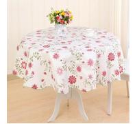 nappe de jardin en toile cirée ronde motif floral lavable Ø 150 cm 207 g pour intérieur & extérieur, gastronomie & YYV