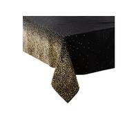 Nappe de Noël motif Léopard - L. 140 x l. 240 cm - Noir et doré