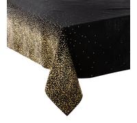 Nappe de Noël motifs Léopard - L. 140 x l. 360 cm - Noir et doré