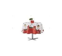 Nappe de Noël motifs Père Noël ou Cloche - Anti tâches - Ronde ou Rectangle - 160cm - Cloche -