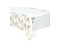 Atmosphera - Nappe de Noël rectangulaire motifs sapins - L. 140 x 240 cm - Blanc et doré Blanc G