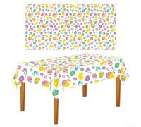 Nappe de Pâques rectangulaire en plastique pour brunch, chasse aux œufs et fêtes sur le thème du printemps avec propriétés résistantes aux déversements (Pâques n° 2, 137 x 274)