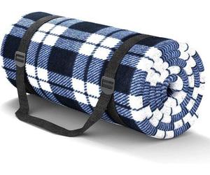 Nappe de pique-nique imperméable 200 x 200 cm - Isolation thermique extérieure, pliable, lavable - Motif à carreaux bleus et blancs