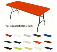 Nappe de pique-nique rectangulaire de 6 pieds : Nappe ajustée élastique en polyester, convient pour une table de 6 pieds - Idéale pour le camping, l'intérieur et l'extérieur (30 po X 72 po) 6PI[72"X30
