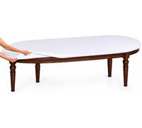 Nappe de protection en polyester | Protège les surfaces délicates | Blanche, 140x220 cm, pour table ovale