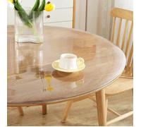 Nappe de Protection Ronde Transparente - Ø 100 cm, Épaisseur 2 mm - Imperméable et Lavable en PVC, Anti-Rayures