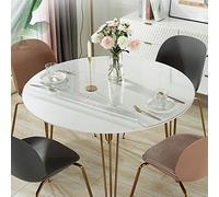 Nappe de protection ronde transparente en PVC imperméable pour table à manger, tapis de bureau anti-chaleur, protection de table transparente en cristal, épaisseur 1 mm (diamètre 160 cm/63 p