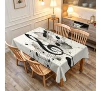Nappe de Table Carrée 150x150 cm Anti-Tache sans Repassage Motif 3D Note Musicale Encre Imperméable Polyester, Nappe e Sol pour Grand Jardin & Terrasse b.3424
